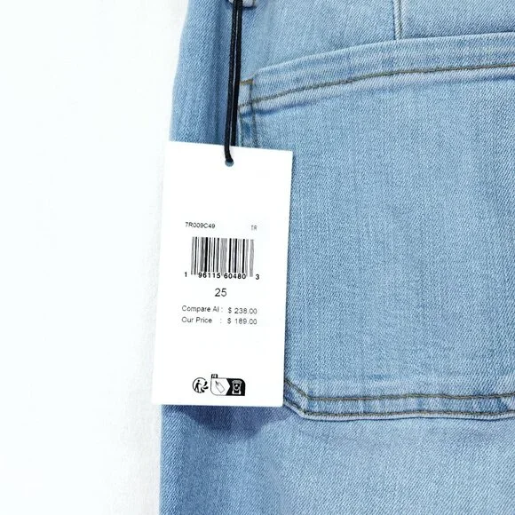 7 For All Mankind Dojo Tailorless Flare Leg Jean Size 25 Slim Evolution